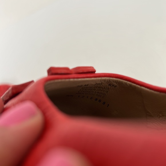 Tory Burch Red Leather Flats Size 10 Shoes Womens - Picture 10 of 11